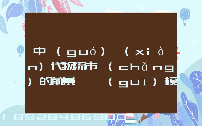 中國(guó)現(xiàn)代物流市場(chǎng)的前景、規(guī)模以及成就。
